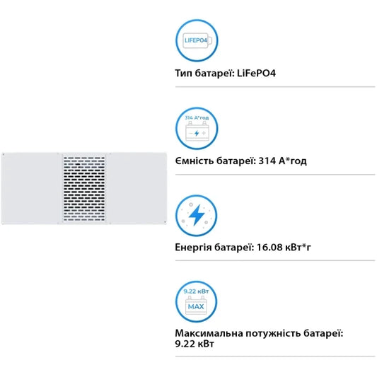 Акумуляторна батарея DEYE BOS-B Pro-A3 LiFePO4 HV 51.2V 314Ah 16.08kWh без BMS (BOS-B Pro-A3)