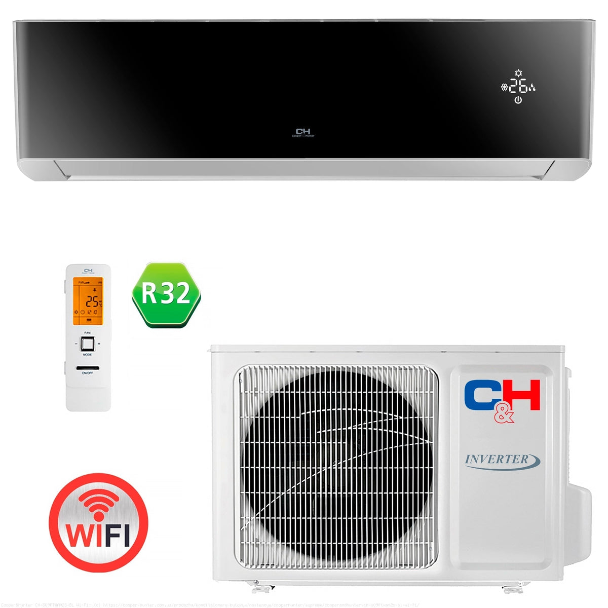 Кондиціонер тепловий насос Cooper&Hunter CH-S24FTXAM2S-BL Wi-Fi