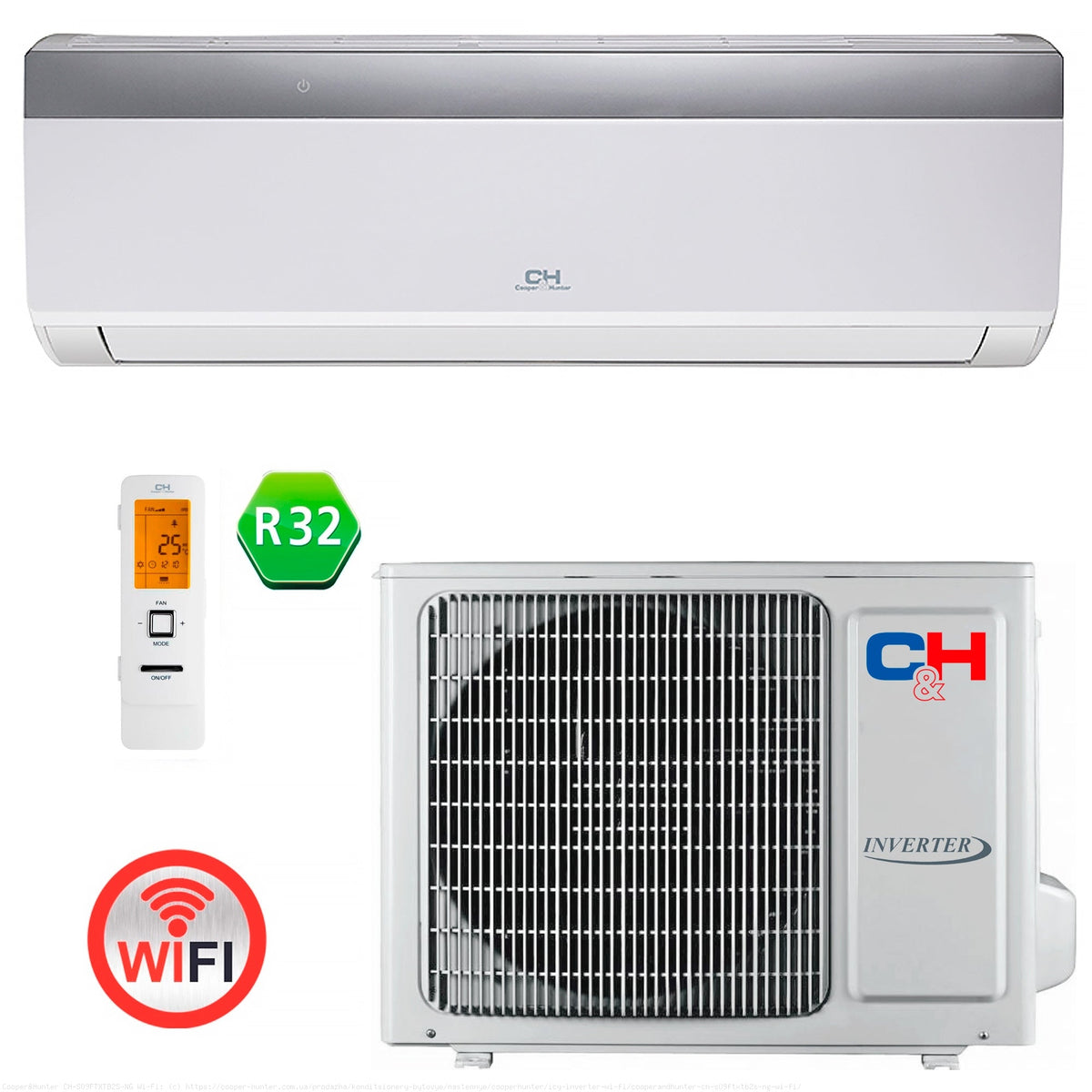 Кондиціонер тепловий насос Cooper&Hunter CH-S09FTXTB2S-NG Wi-Fi